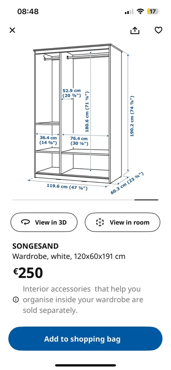 Ikea Wardrobe & chest of drawers - Image 2