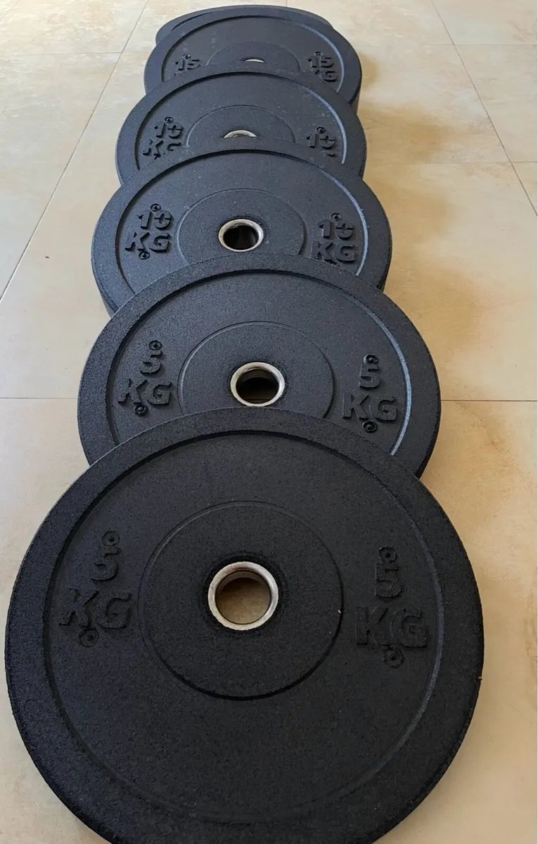 100kg crumb rubber Olympic bumper set - Image 1