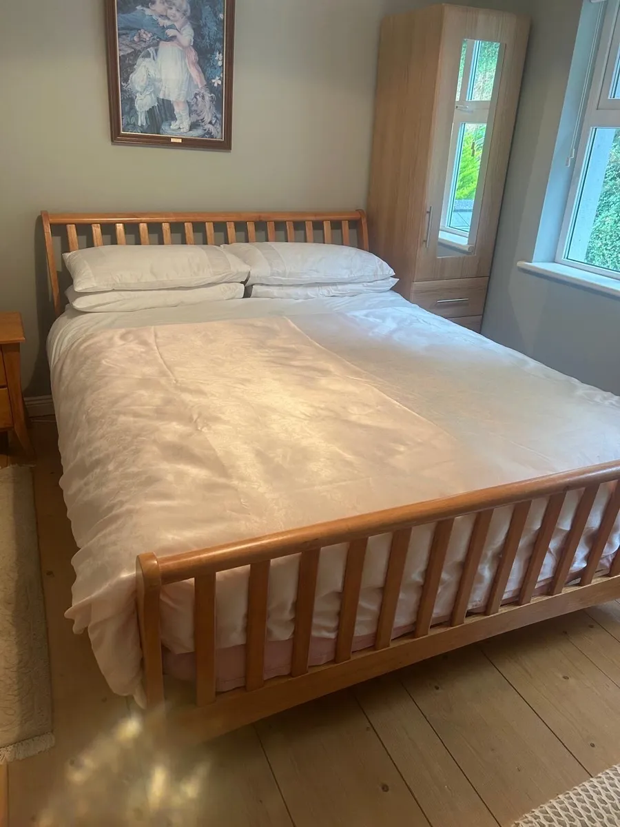 King Size Sleigh Bed Frame with Mattress - Image 1