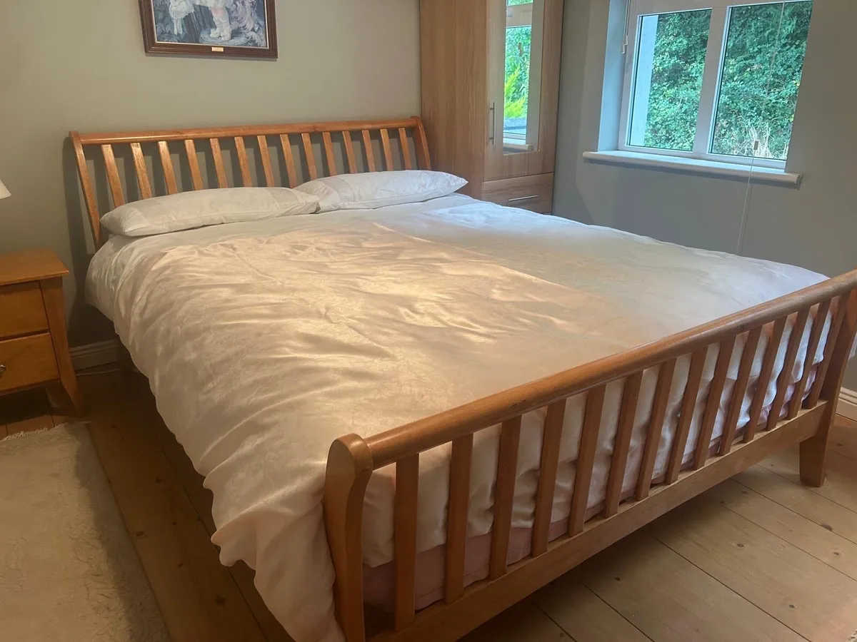 King Size Sleigh Bed Frame with Mattress - Image 2