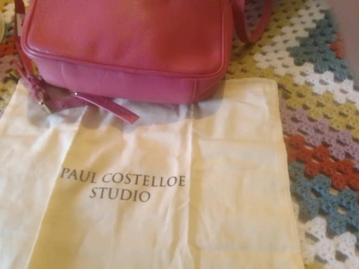 Paul Costelloe pink leather crossbody bag new - Image 3