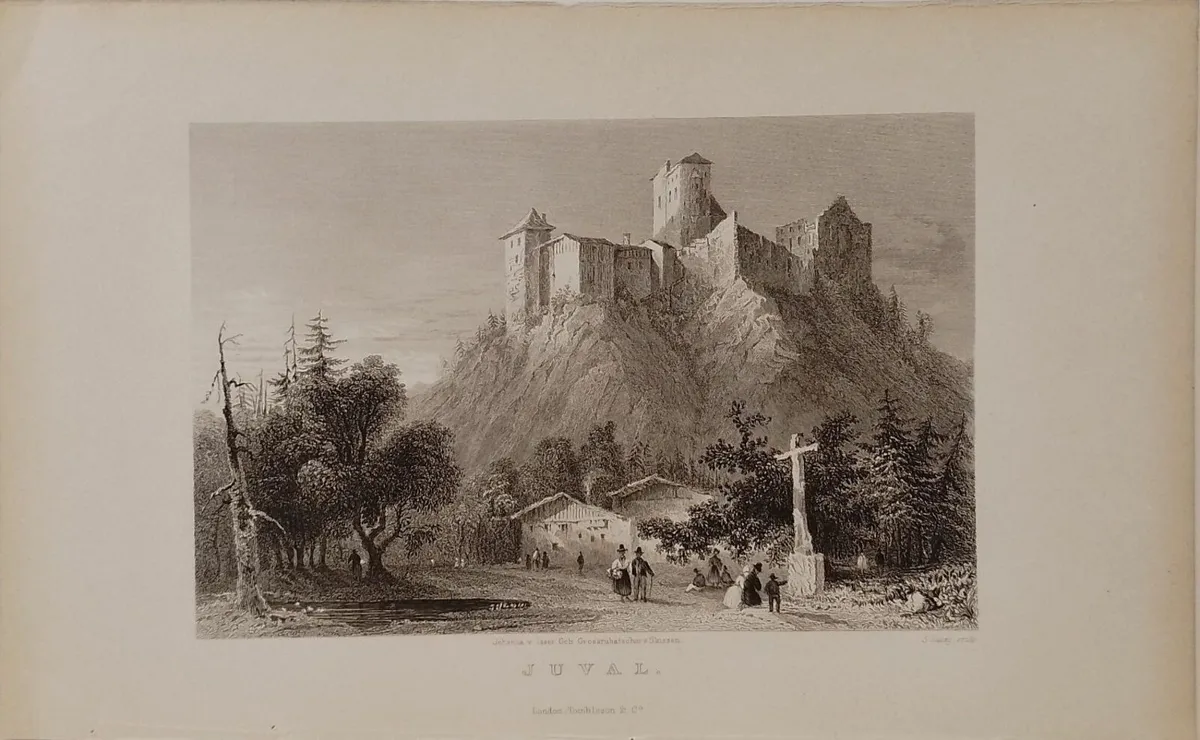 Juval Castle 1836 Antique Print - Image 2