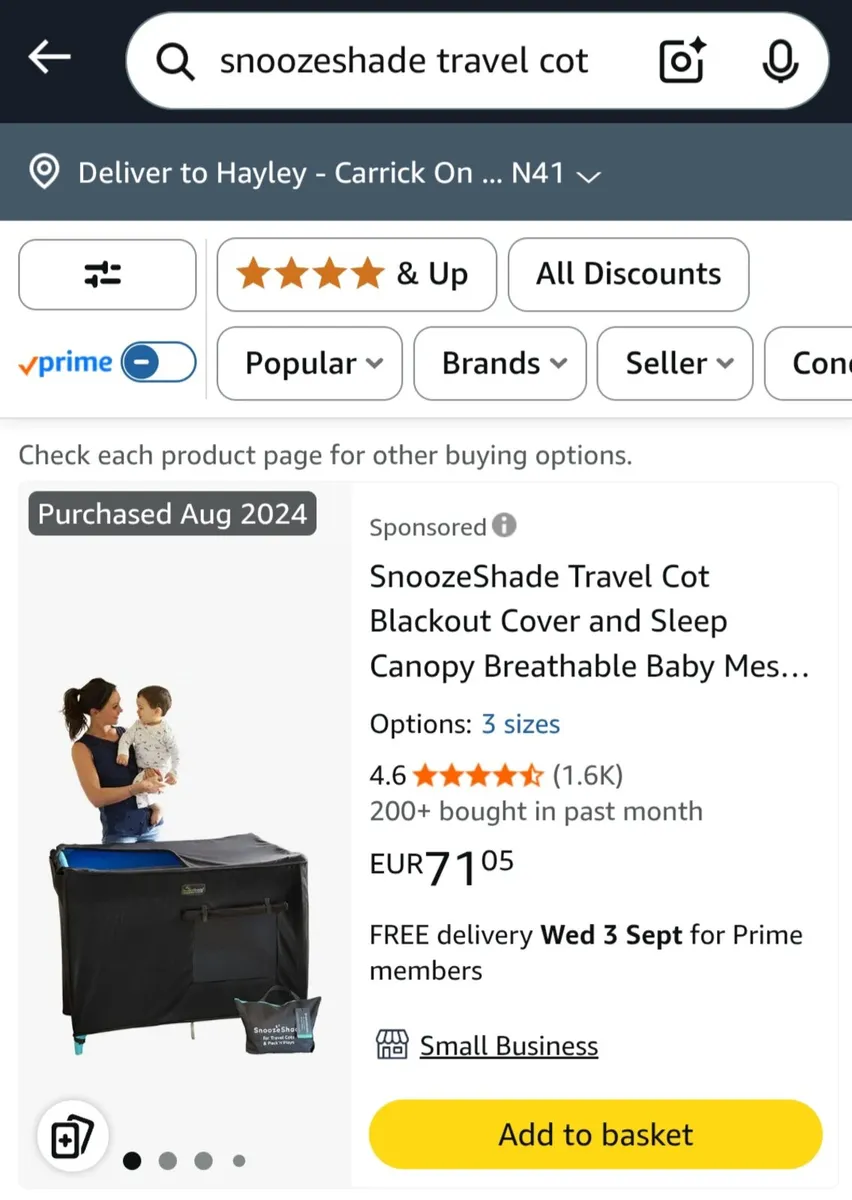 Snoozeshade Travel Cot - Image 2