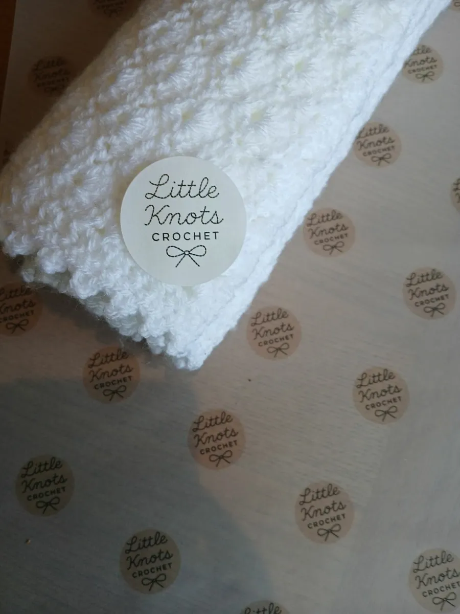 New White Handmade Crochet Baby Blanket - Image 3