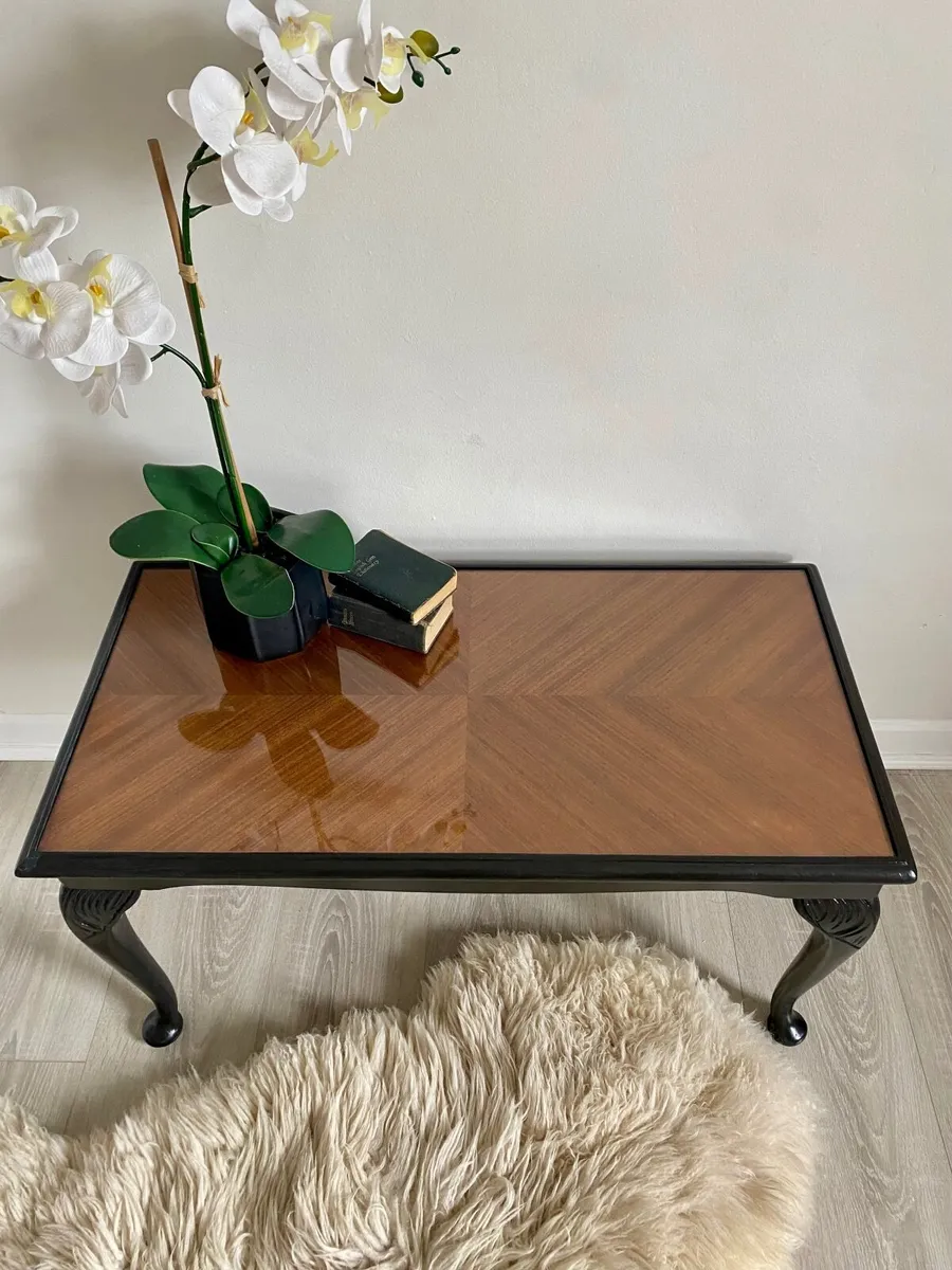 Refinished Mahogony-topped coffee table - Image 1