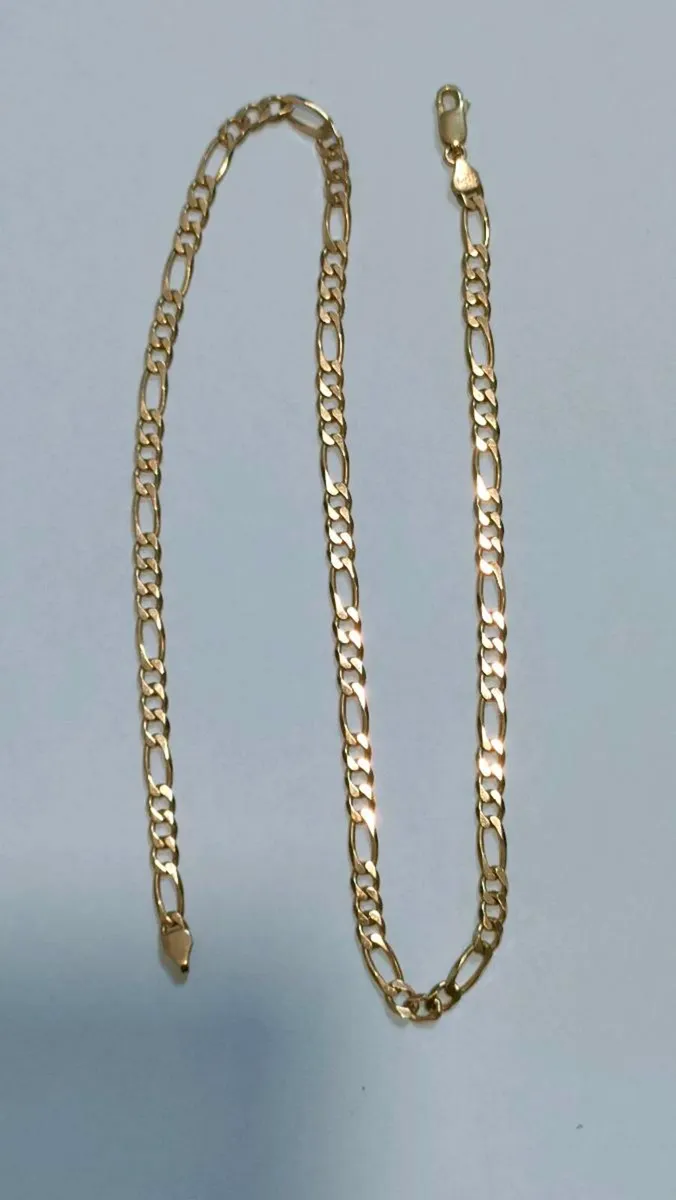 9ct Gold Curb Chain Necklace 18 inch - Image 1