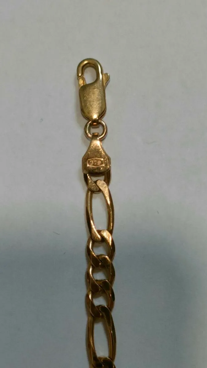 9ct Gold Curb Chain Necklace 18 inch - Image 3