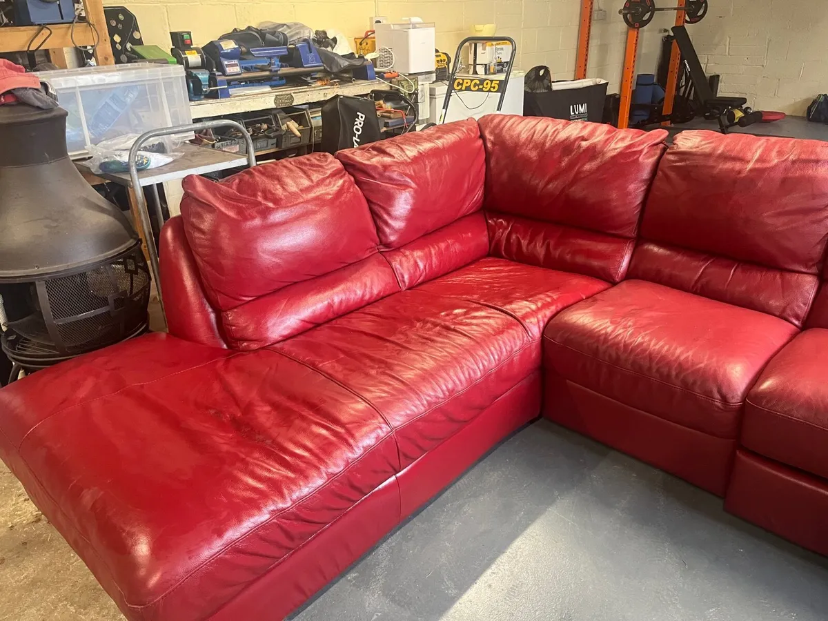 Genuine Leather Reclining Couch - Image 3