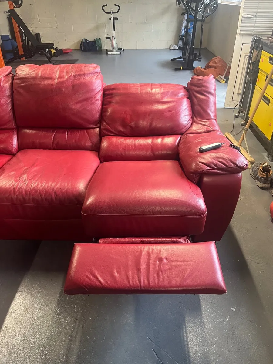 Genuine Leather Reclining Couch - Image 4