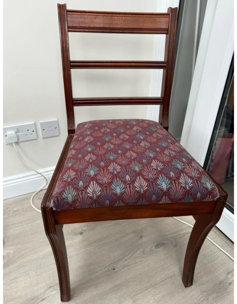 6 x Solid Mahogany Dining Chairs - Image 1