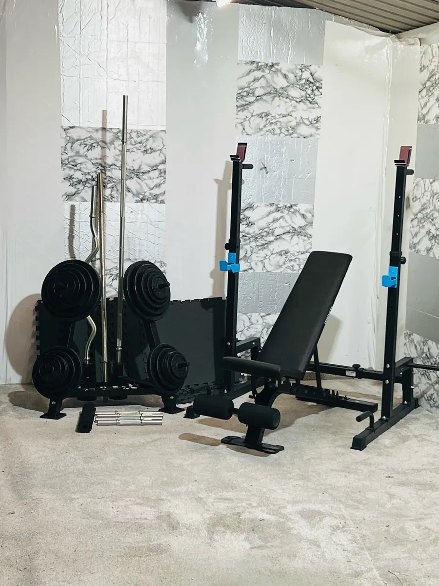 120KG WEIGHT RACK BENCH BARBELL DUMBBELLS READ AD - Image 4
