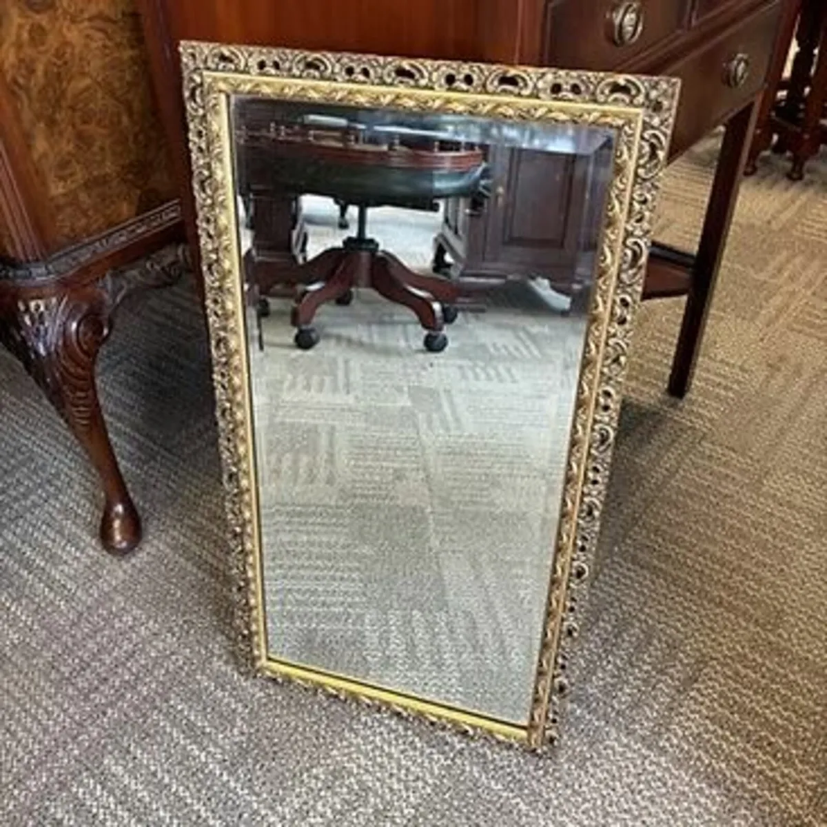 Beautiful ornate bevelled wall mirror