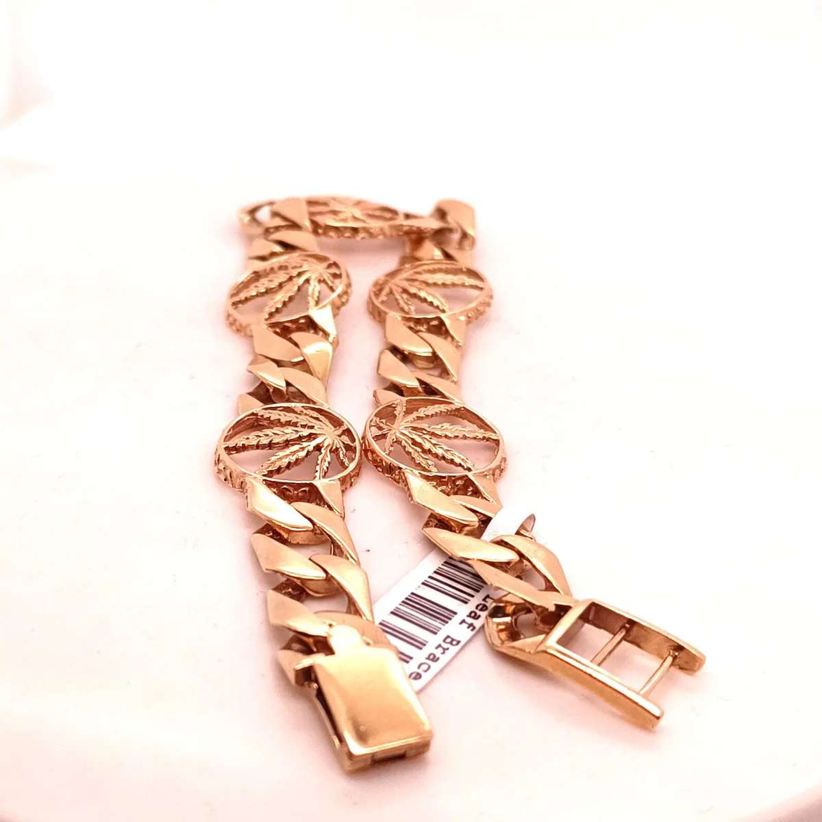 9k Gold Cannabis Leaf Bracelet - Image 2