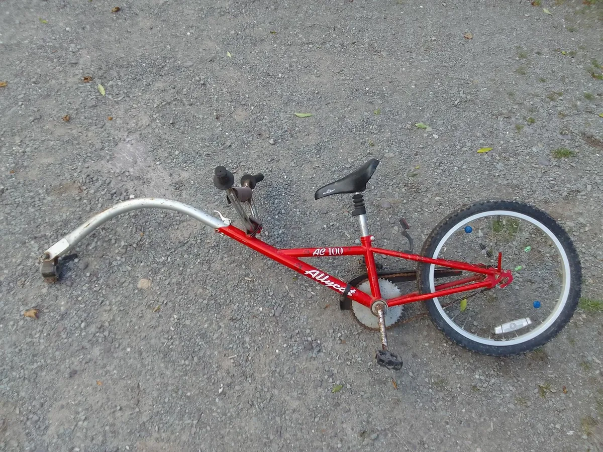 Tag along bike attachment
