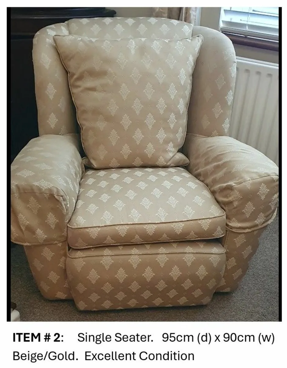 1 x 2 Seater Couches/2 x Single Seater Armchair - Image 2