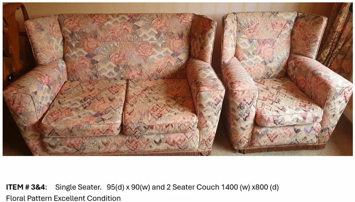 1 x 2 Seater Couches/2 x Single Seater Armchair - Image 3
