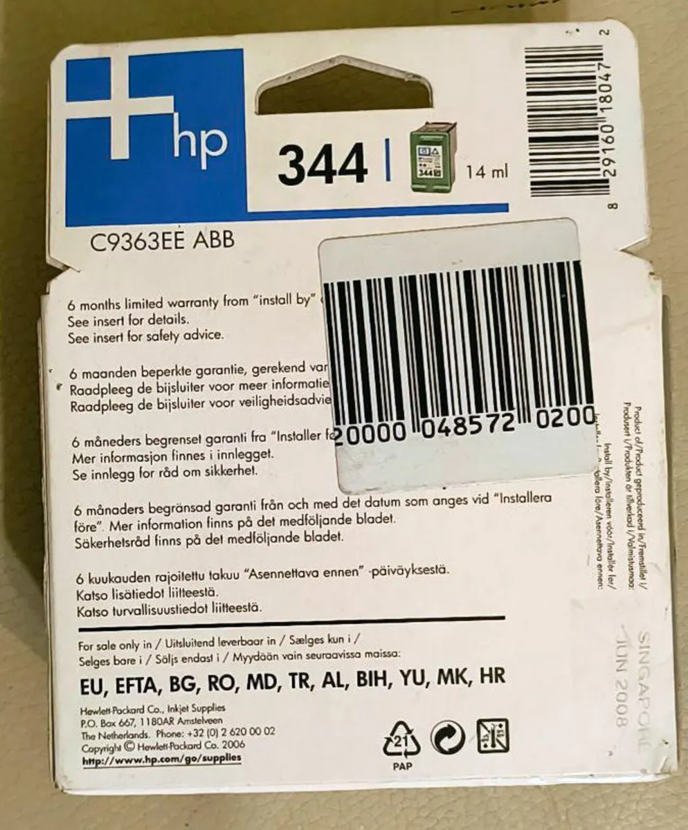 Tri colour ink cartridge 344 vivera HP inks - Image 2