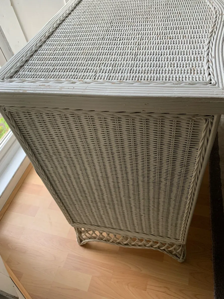 White Rattan Chest of Drawers - Image 4
