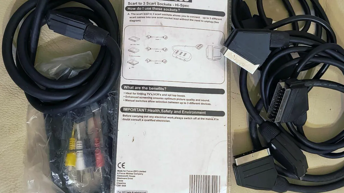 Euro SCART AV Video Audio  Connector Cable - Image 3