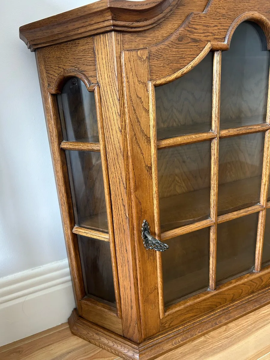 Wall Display Cabinet Glass+Solid Wood - Image 3