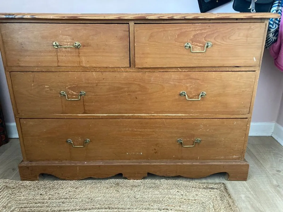 Antique Pine Chest of Drawers - Image 1