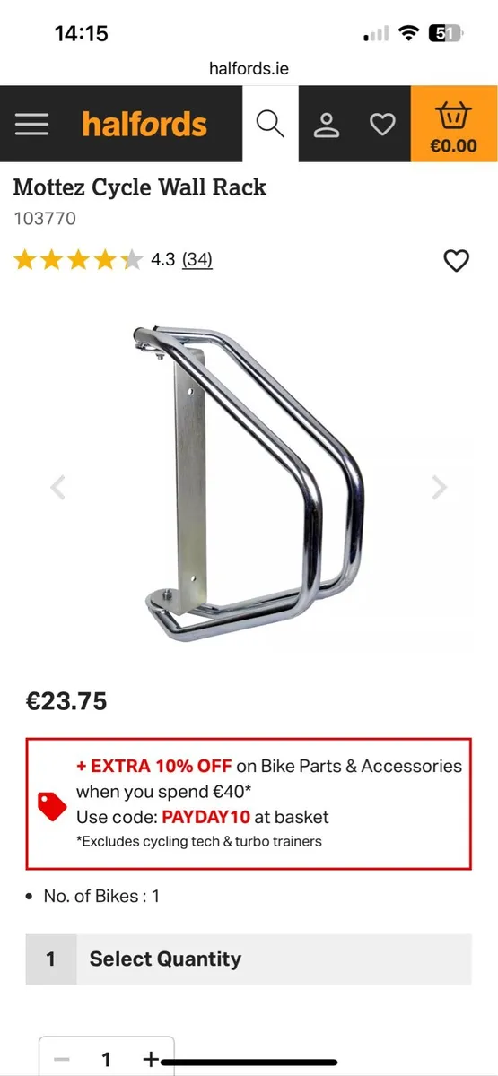Bike wall mount