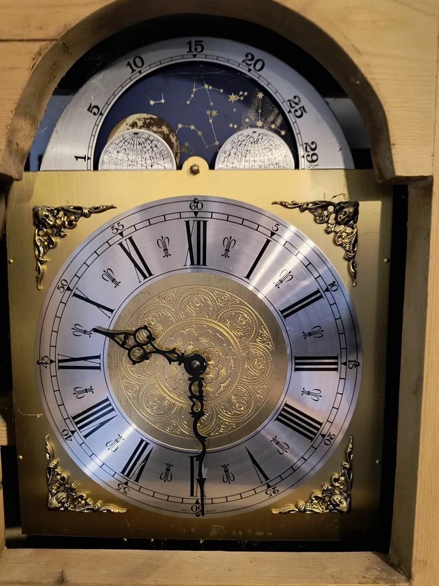 Vintage Grandfather Clock with Moon Phase - Image 2