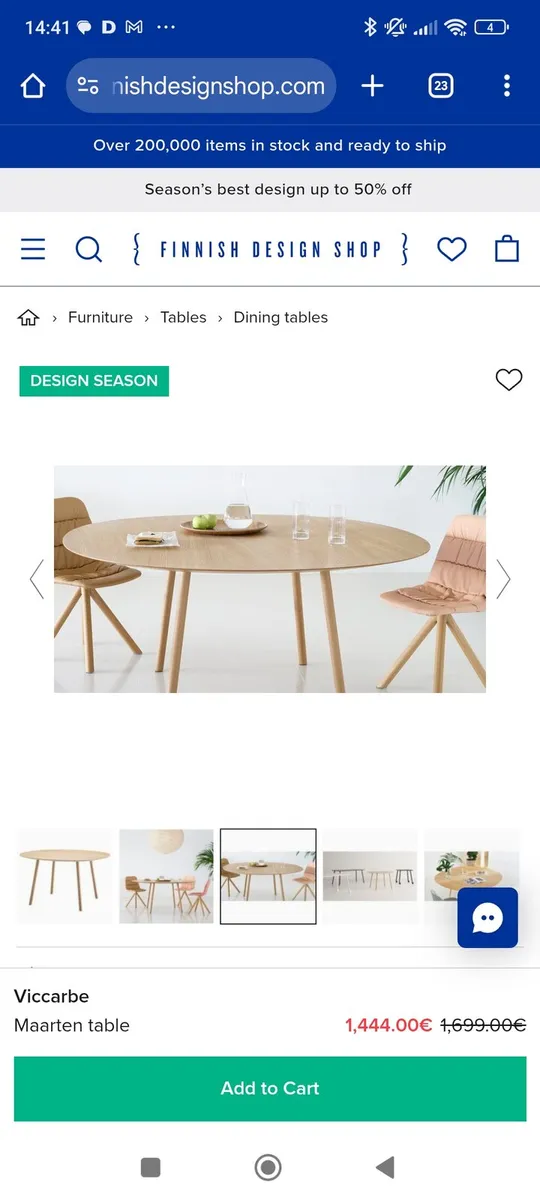 Viccarbe Maarten table, 120 cm, oval, matt oak - Image 2