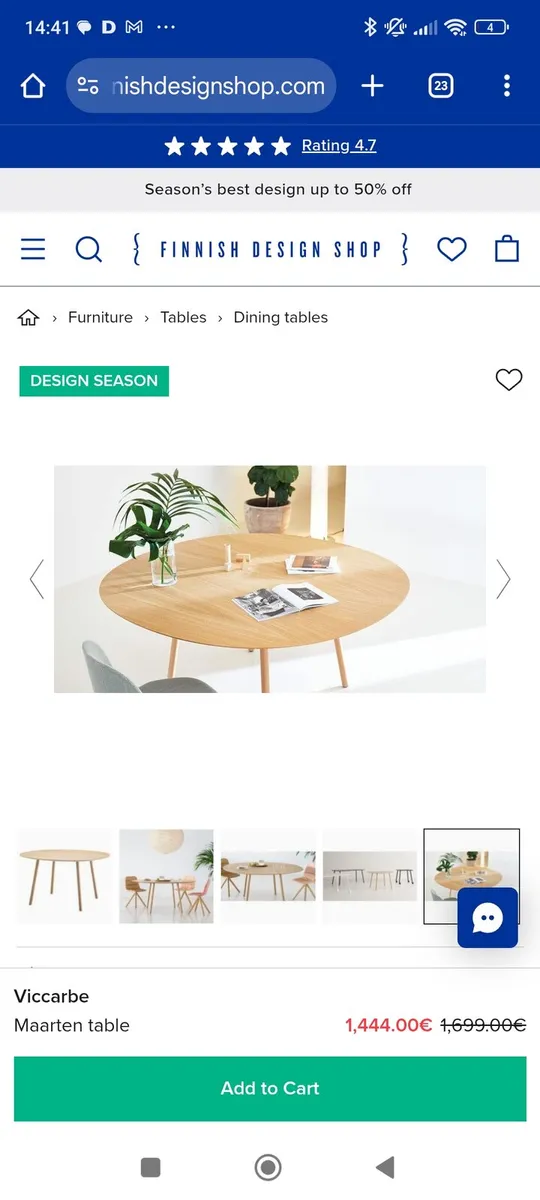 Viccarbe Maarten table, 120 cm, oval, matt oak - Image 3