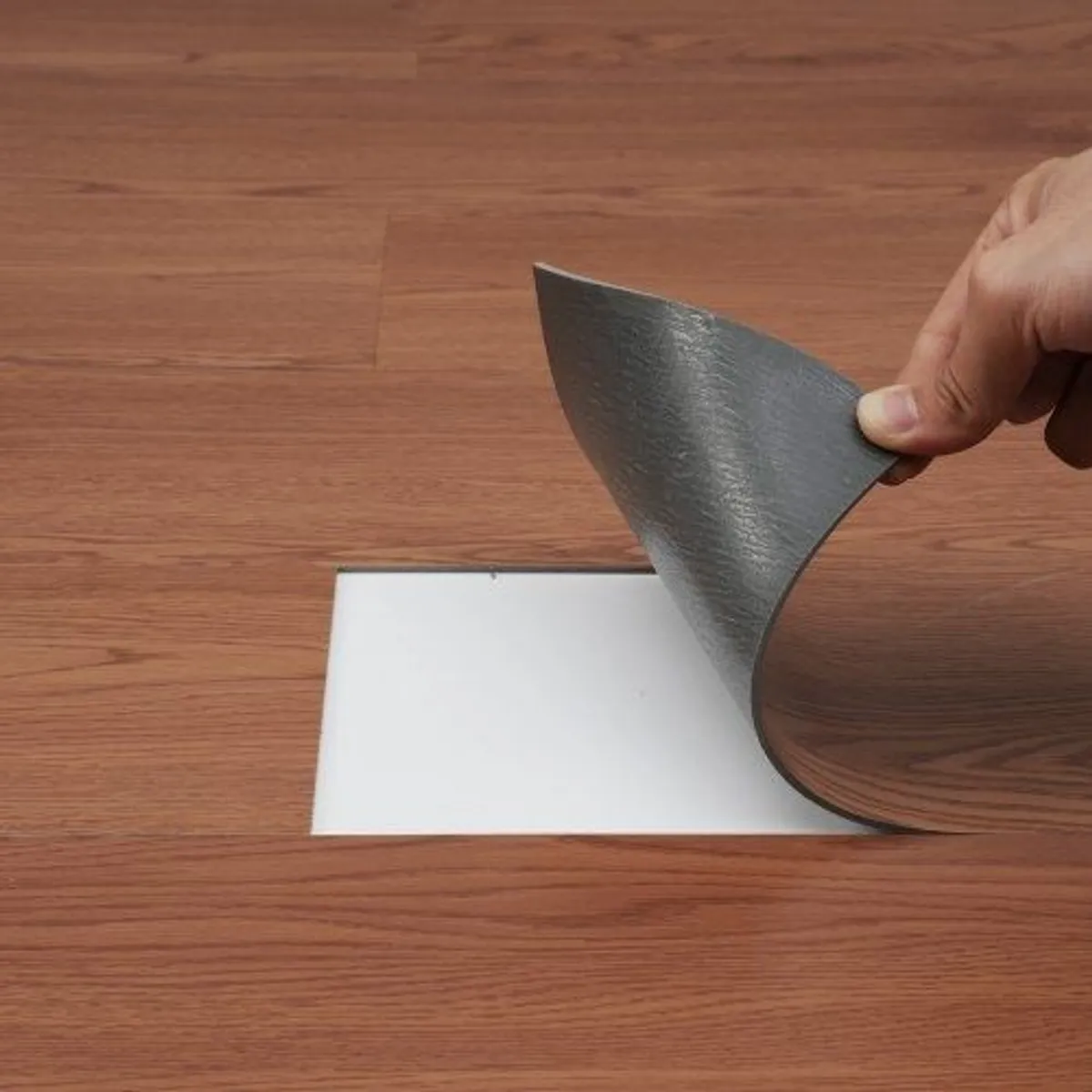 Self Adhesive Vinyl Floor Tiles 36 x 6 inch, 36 Tiles 2.5mm Thick Peel & Stick, Deep Brown Wood Grain DIY Flooring - Image 1