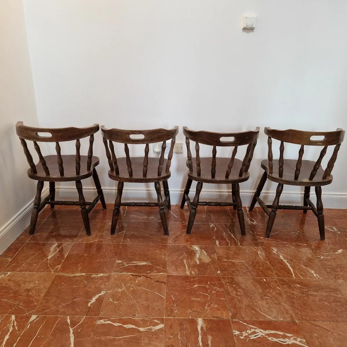 Four Solid Wood Chairs (Old America Style) - Image 4