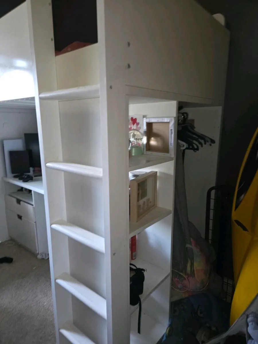 Bed with desk build in wardrobe - Image 3