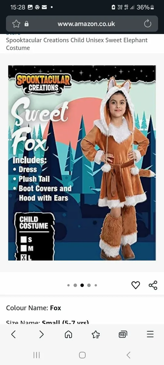 Fox Halloween costume for girls - Image 1