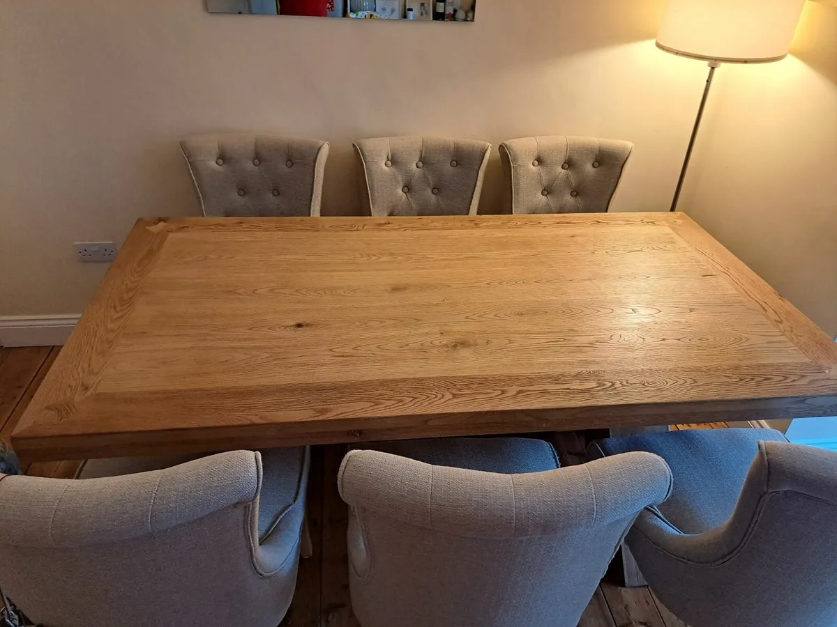 Maximus Oak 1.9m Dining Table & 6 Chairs - Image 4