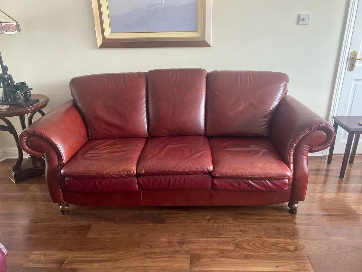 Leather Couch and chair - Image 1