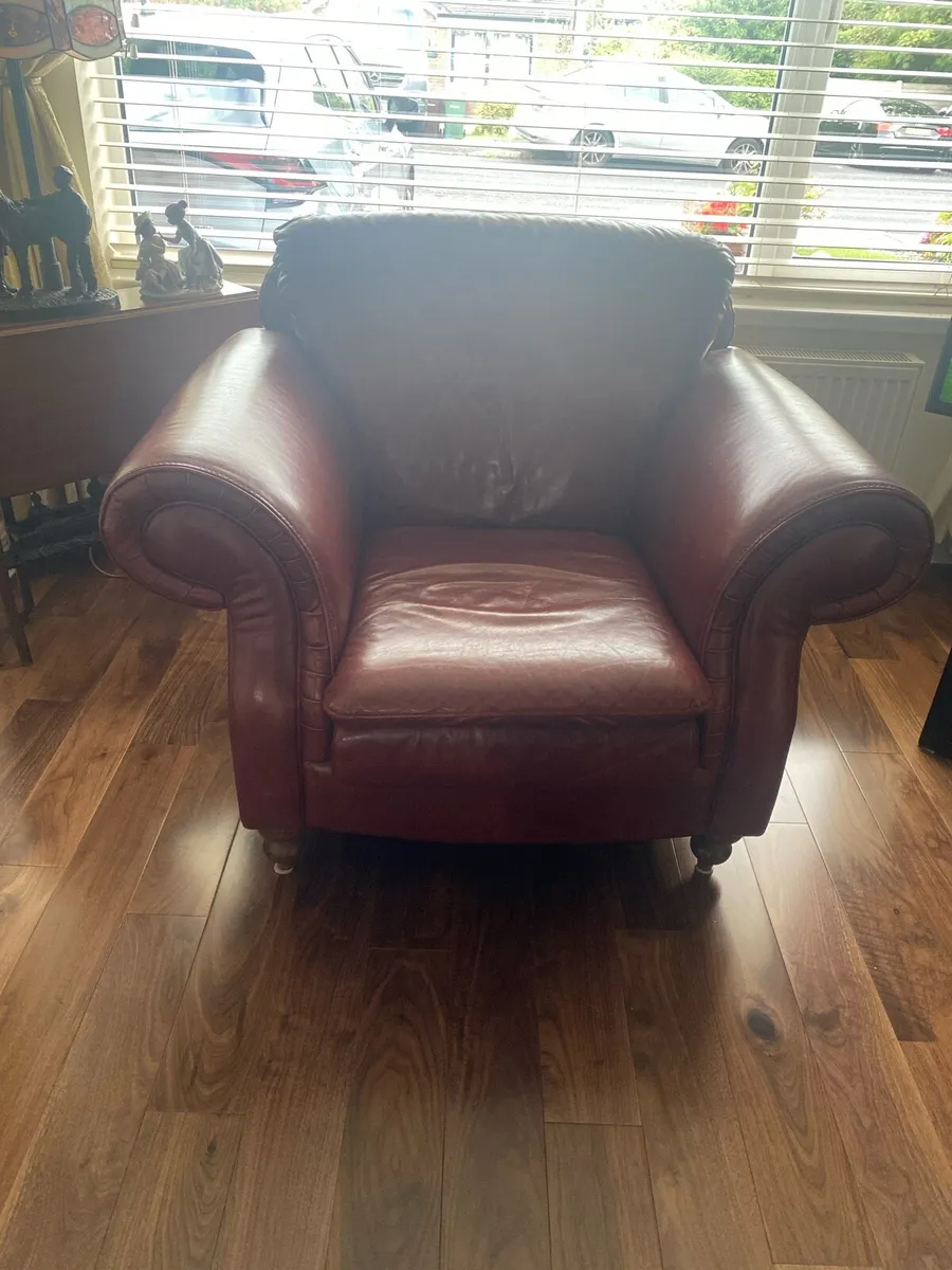 Leather Couch and chair - Image 2