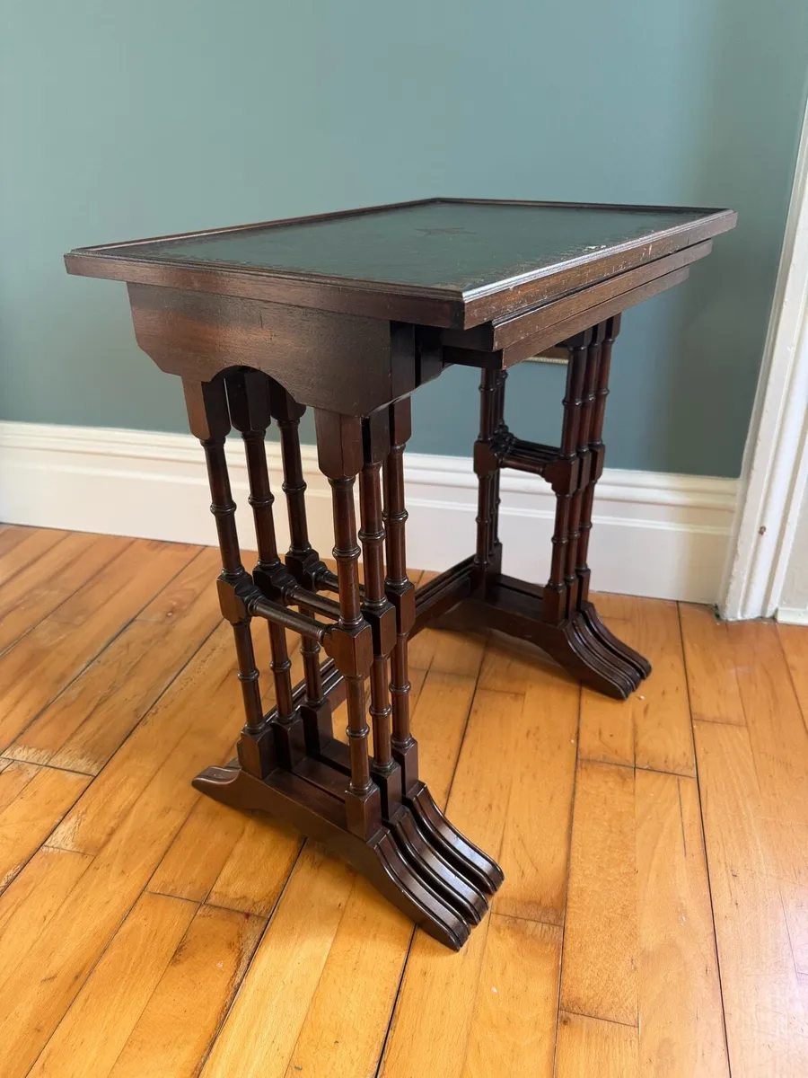Nest of Mahogany/Leather Insert Tables - Image 2