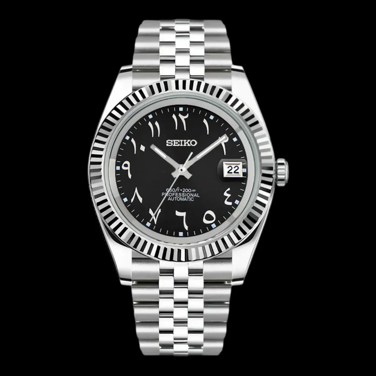 Custom Seiko Mod Datejust Style – Arabic Dial - Image 2