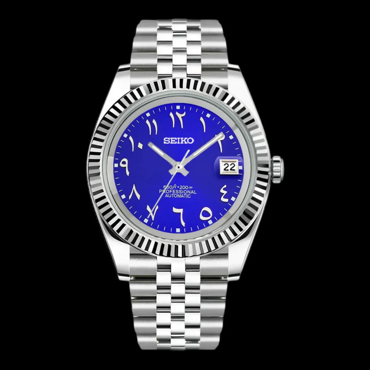Custom Seiko Mod Datejust Style – Arabic Dial - Image 3