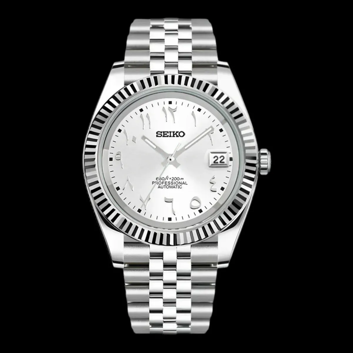 Custom Seiko Mod Datejust Style – Arabic Dial - Image 4