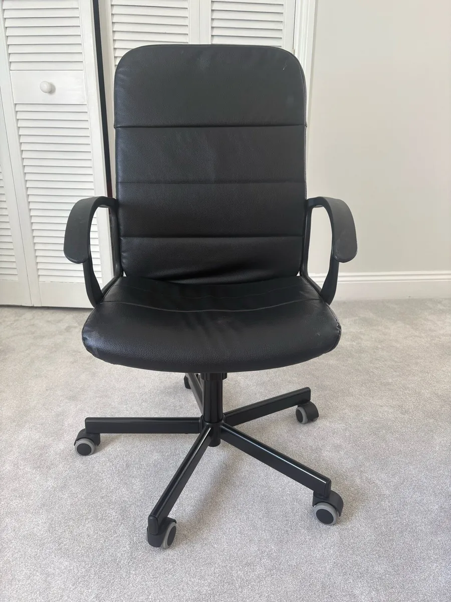 IKEA TORKEL Office Chair – Black Faux Leather - Image 1