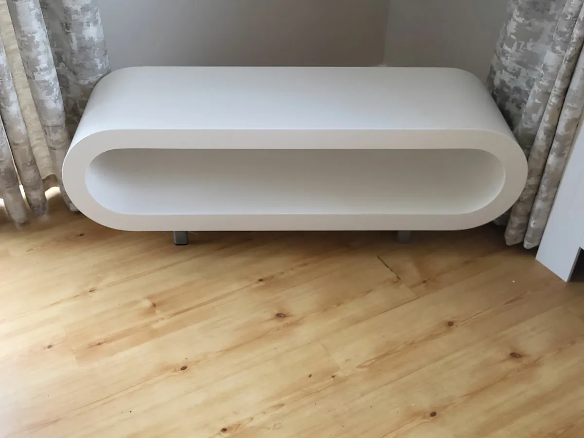 Contemporary White TV Stand - Image 1