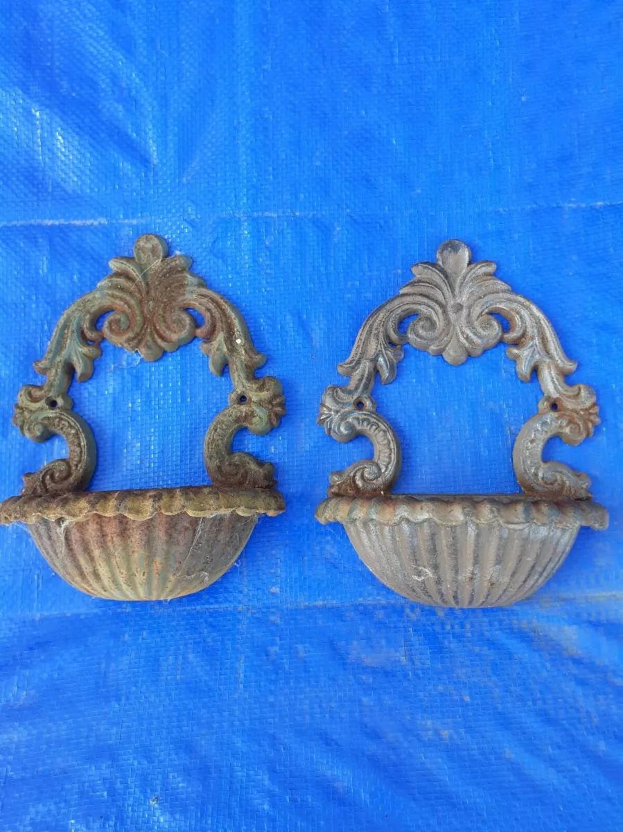 Pair of beautiful cast iron fonts
