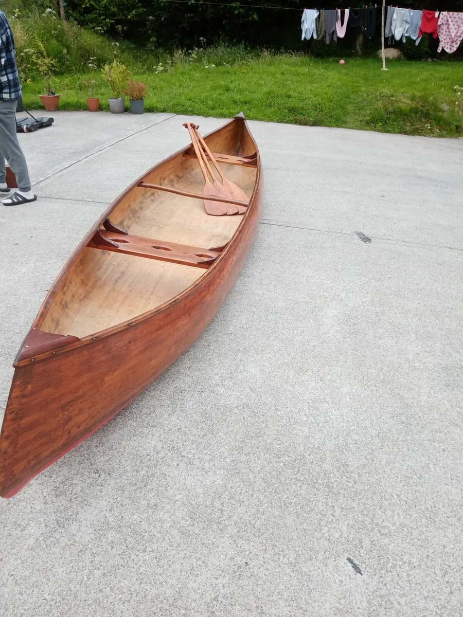 17ft handmade wooden canoe - Image 3