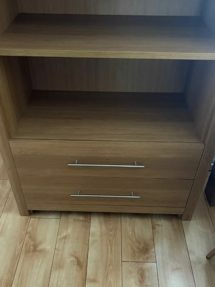 Armchairs,  Glass table and Bookcase with 2 drawer - Image 4