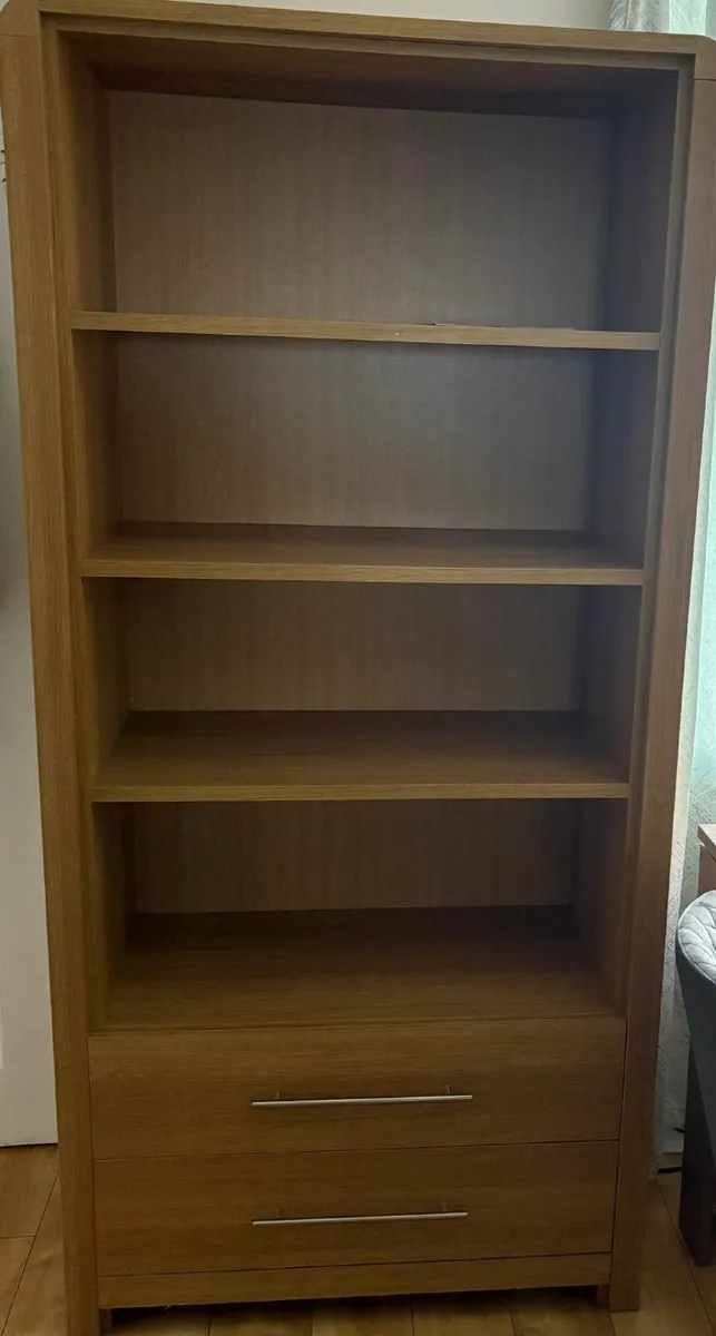 Glass table and Bookcase with 2 drawer - Image 4