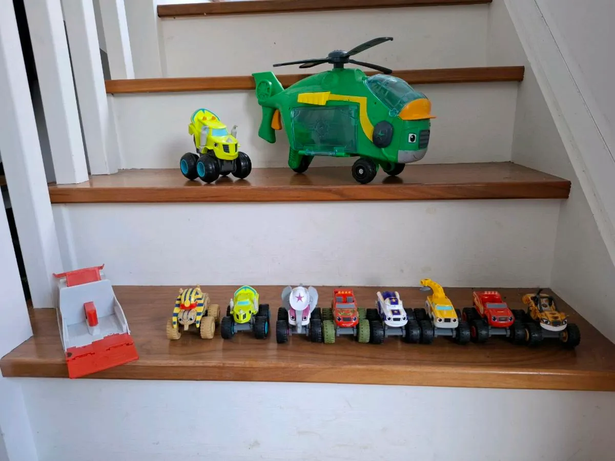 Kids Toys Blaze Lightning McQueen Wooden Tracks - Image 1
