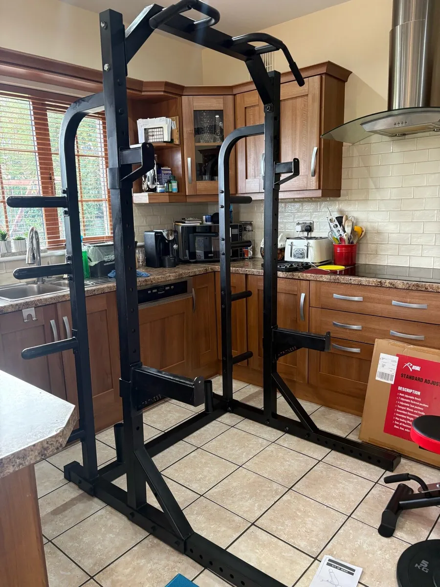 GREAT PRO GYM SQUAT RACK, OLYMPIC SET,NEW BENCH!!! - Image 4