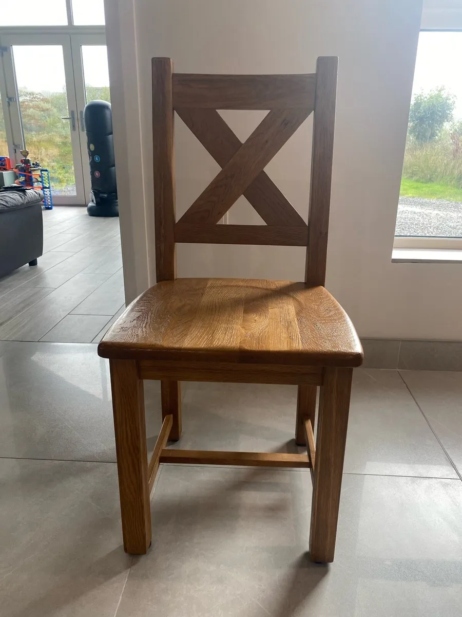 Solid Oak Kitchen table with 6 chairs - Image 4