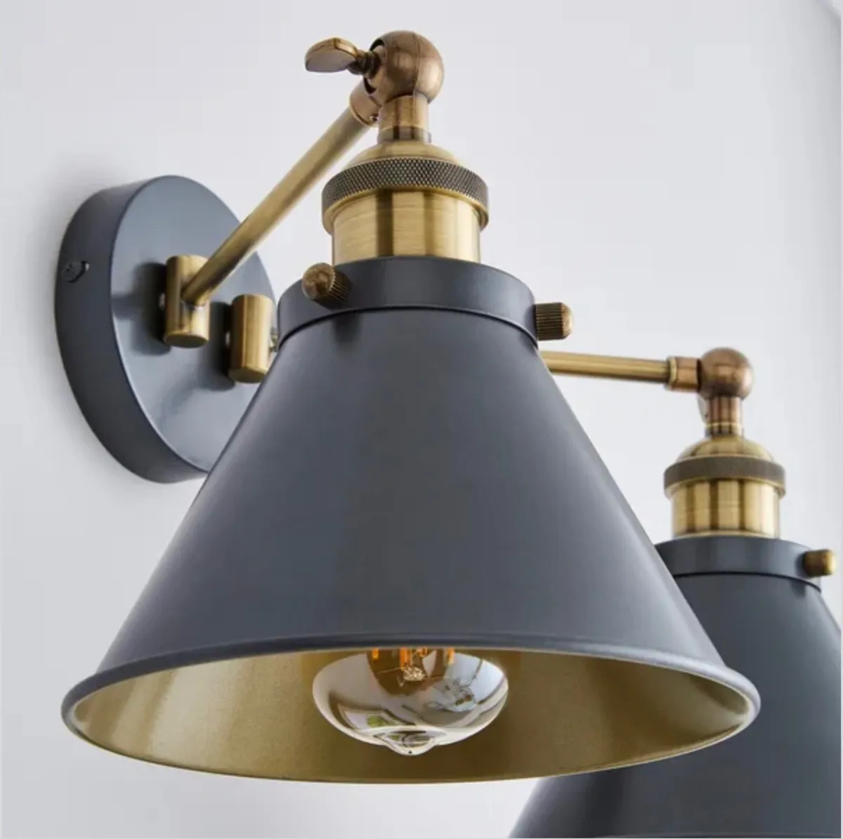 Logan Dual Wall Light Grey - Image 3